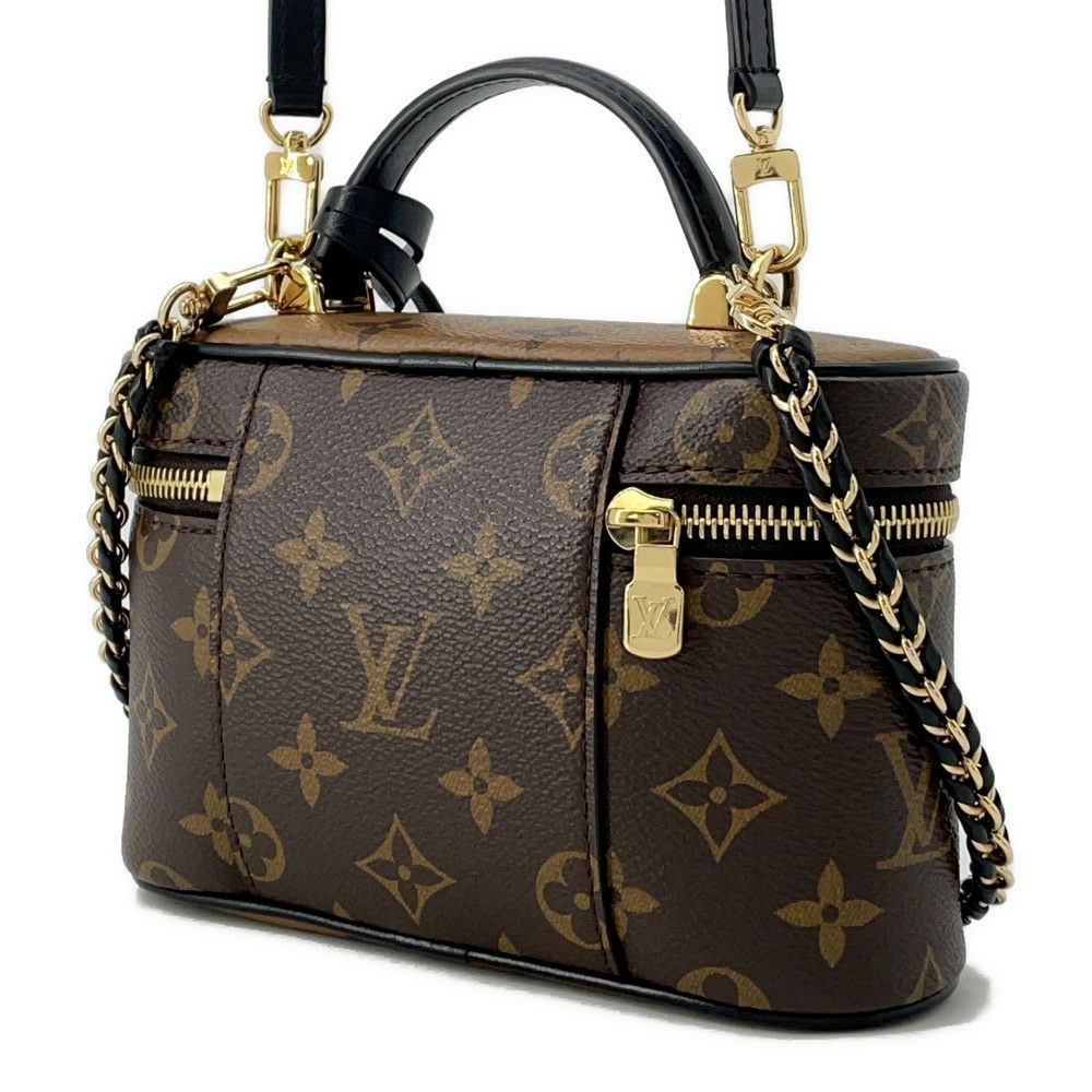 ルイヴィトン ハンドバッグ モノグラム・リバース ヴァニティ・チェーン ポーチ M47125 LOUIS VUITTON 2way ブラック 黒