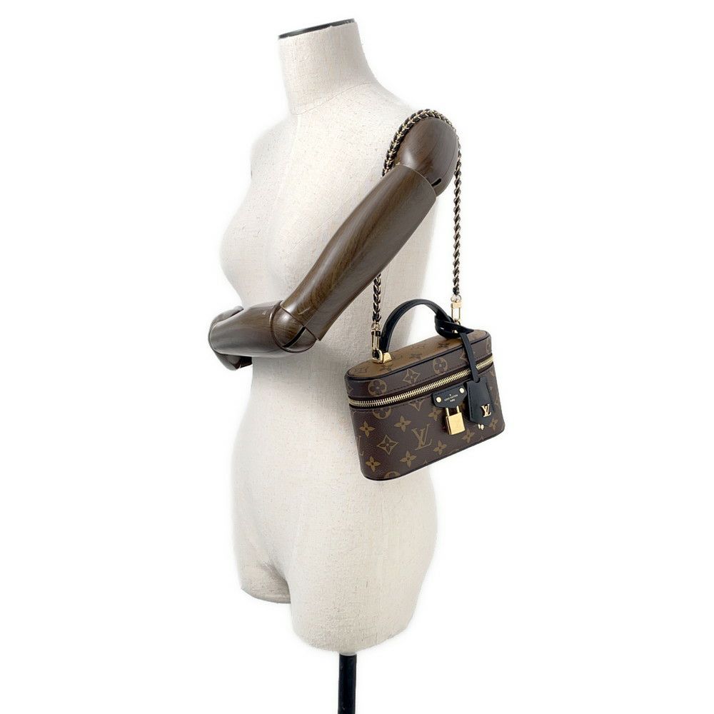 ルイヴィトン ハンドバッグ モノグラム・リバース ヴァニティ・チェーン ポーチ M47125 LOUIS VUITTON 2way ブラック 黒