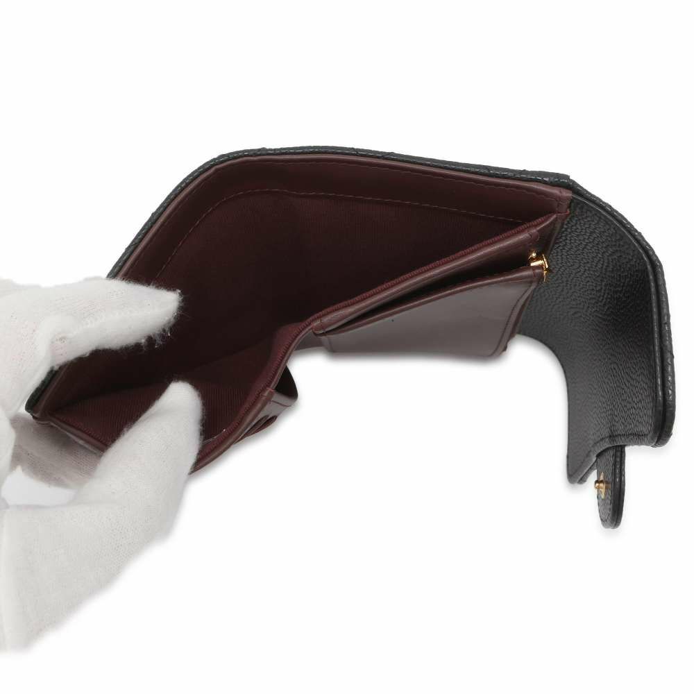 シャネル 三つ折り財布 マトラッセ ココマーク キャビアスキン AP0232 CHANEL 黒