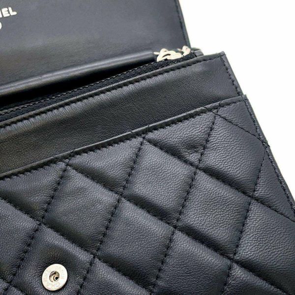 シャネル チェーンウォレット クラシック マトラッセ ココマーク ラムスキン AP0250 CHANEL 黒