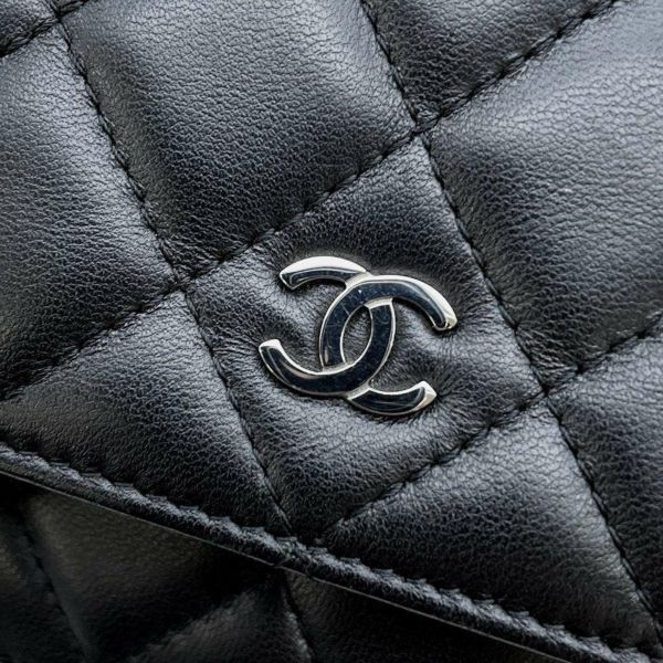 シャネル チェーンウォレット クラシック マトラッセ ココマーク ラムスキン AP0250 CHANEL 黒