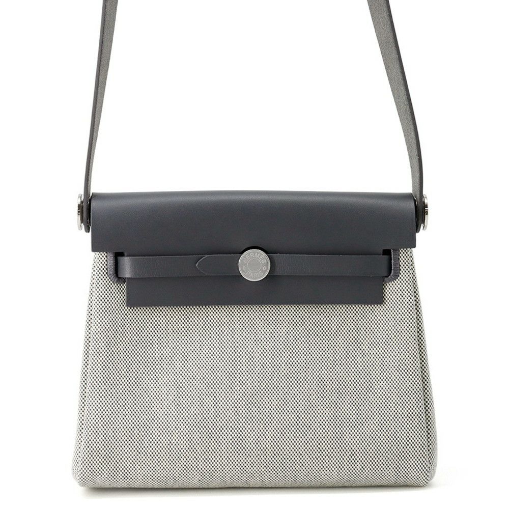 エルメス ショルダーバッグ エールバッグジップ ミニ アルドワーズ/エクリュ/シルバー金具トワルミリタリー/ヴァッシュハンター W刻印