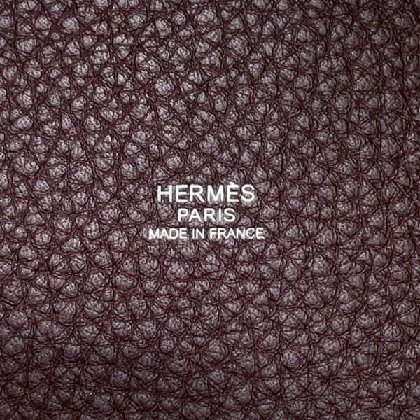 エルメス ハンドバッグ ピコタンMM プルーン/シルバー金具 トリヨンクレマンス □L刻印 べルトタイプ