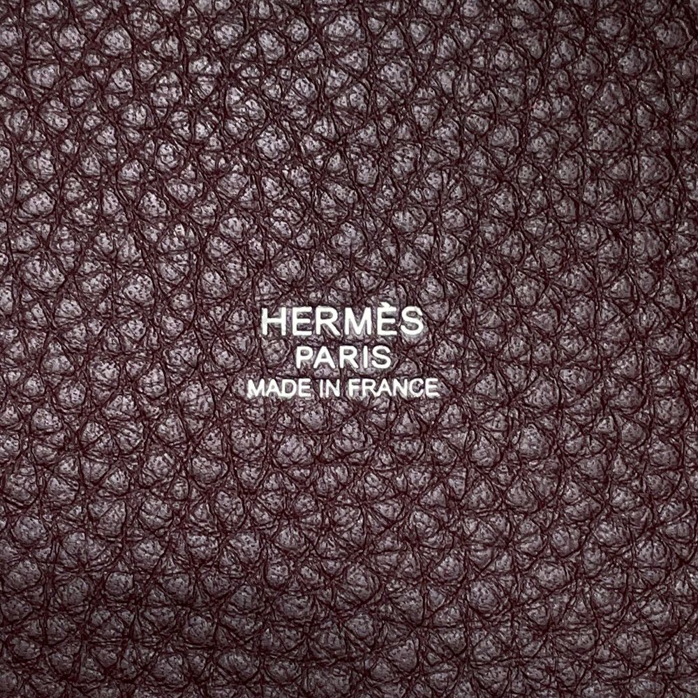 エルメス ハンドバッグ ピコタンMM プルーン/シルバー金具 トリヨンクレマンス □L刻印 べルトタイプ