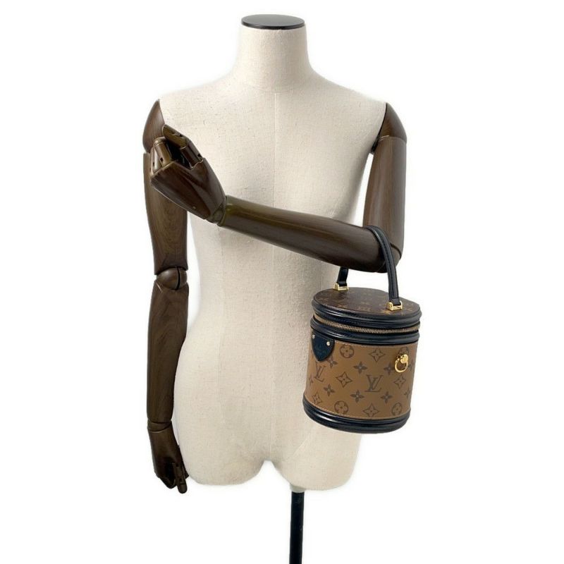 ルイヴィトン ハンドバッグ モノグラム・リバース カンヌ M43986 LOUIS VUITTON バニティバッグ 2way 黒 ブラック