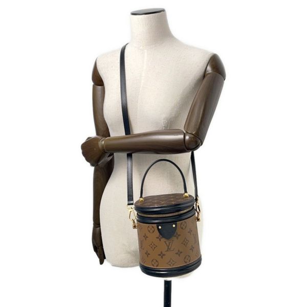 ルイヴィトン ハンドバッグ モノグラム・リバース カンヌ M43986 LOUIS VUITTON バニティバッグ 2way 黒 ブラック