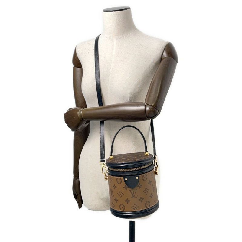 ルイヴィトン ハンドバッグ モノグラム・リバース カンヌ M43986 LOUIS VUITTON バニティバッグ 2way 黒 ブラック