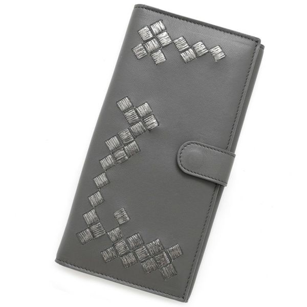 ボッテガヴェネタ 長財布 イントレチャート 刺繍 BOTTEGA VENETA 二つ折り長財布