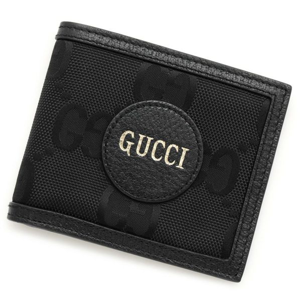 グッチ 二つ折り財布 オフザグリッド GGキャンバス レザー