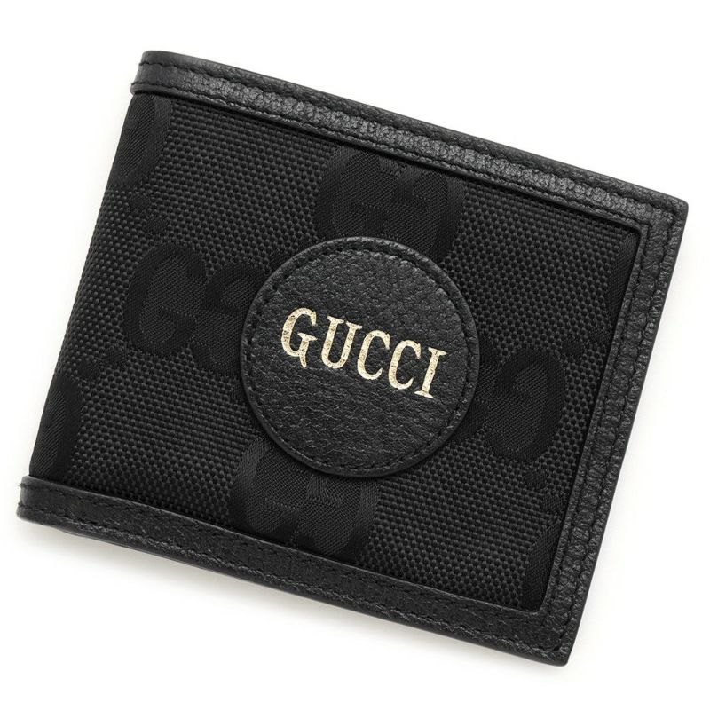 グッチ 二つ折り財布 オフザグリッド GGキャンバス レザー 625573 GUCCI コンパクト財布 黒
