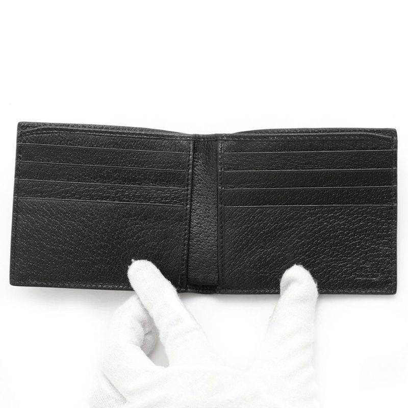 グッチ 二つ折り財布 オフザグリッド GGキャンバス レザー 625573 GUCCI コンパクト財布 黒