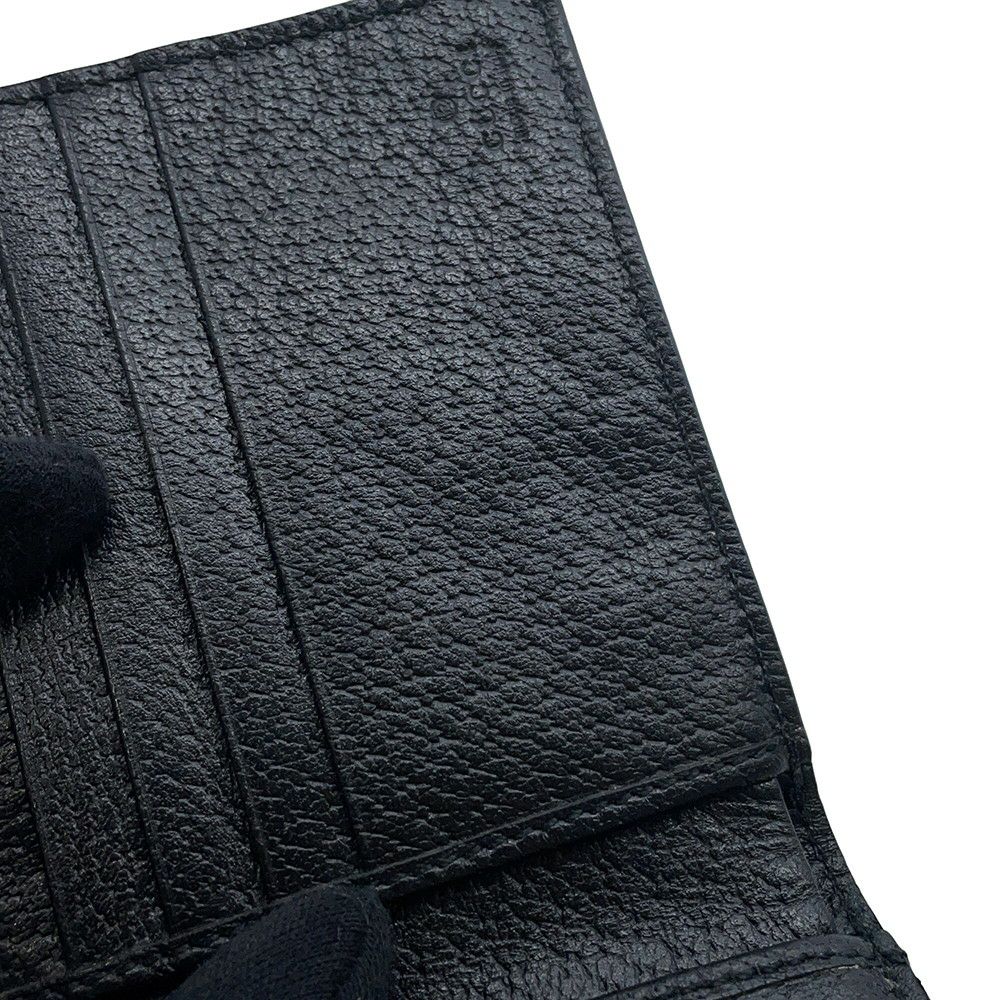 グッチ 二つ折り財布 オフザグリッド GGキャンバス レザー 625573 GUCCI コンパクト財布 黒