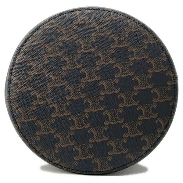 セリーヌ ショルダーバッグ トリオンフ バケットバッグ PVC レザー 196272 CELINE ブラウン