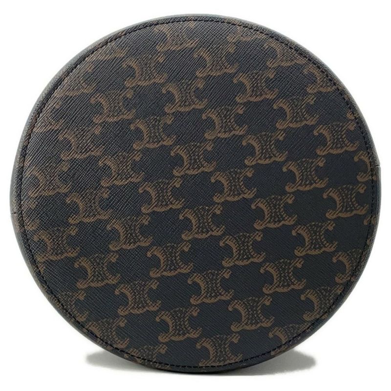 セリーヌ ショルダーバッグ トリオンフ バケットバッグ PVC レザー 196272 CELINE ブラウン