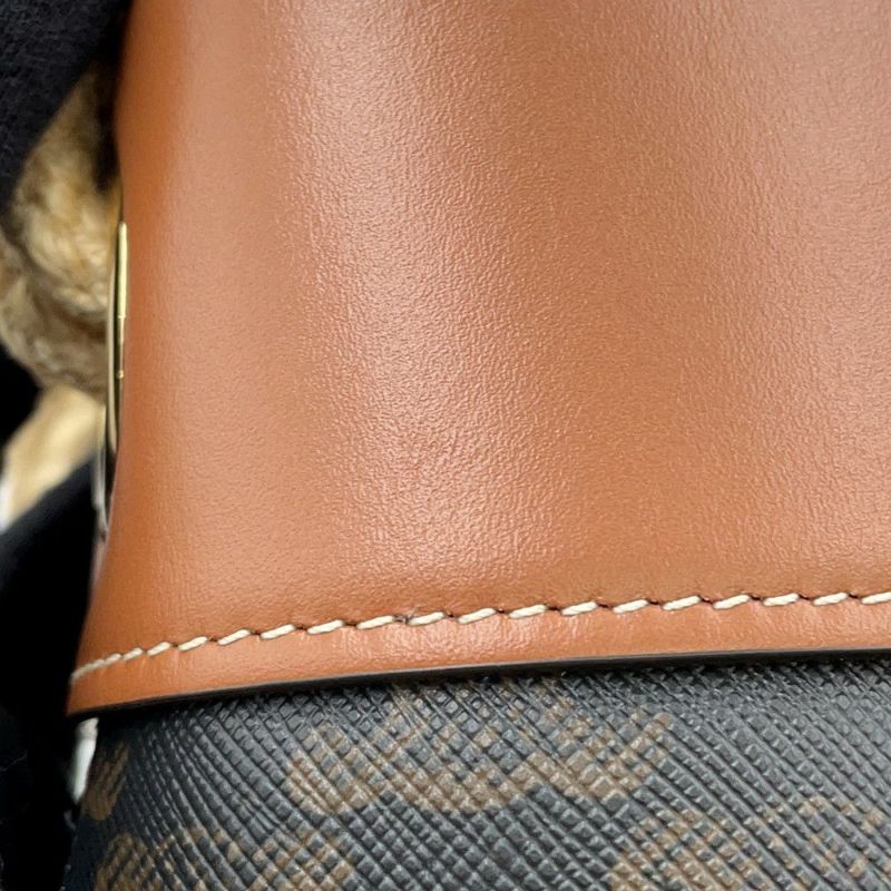 セリーヌ ショルダーバッグ トリオンフ バケットバッグ PVC レザー 196272 CELINE ブラウン