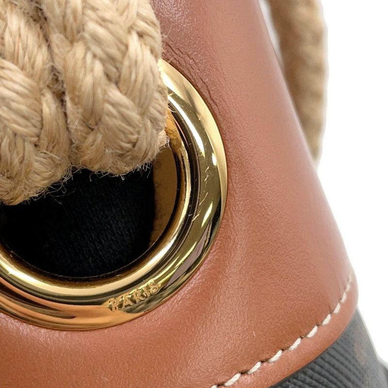 セリーヌ ショルダーバッグ トリオンフ バケットバッグ PVC レザー 196272 CELINE ブラウン