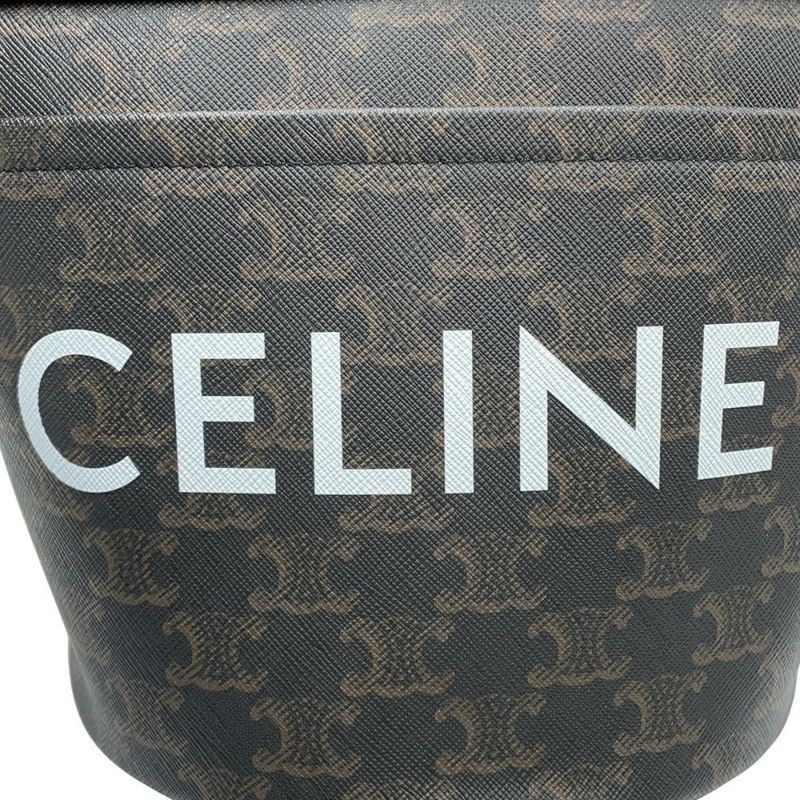 セリーヌ ショルダーバッグ トリオンフ バケットバッグ PVC レザー 196272 CELINE ブラウン