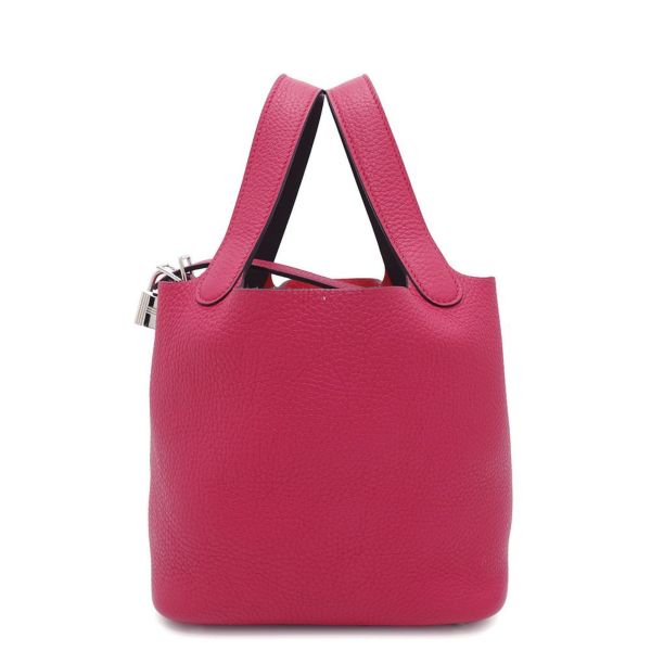 エルメス ハンドバッグ ピコタンロックPM エクラ フランボワーズ/ルージュセリエ/シルバー金具 トリヨンクレマンス/スイフト Z刻印