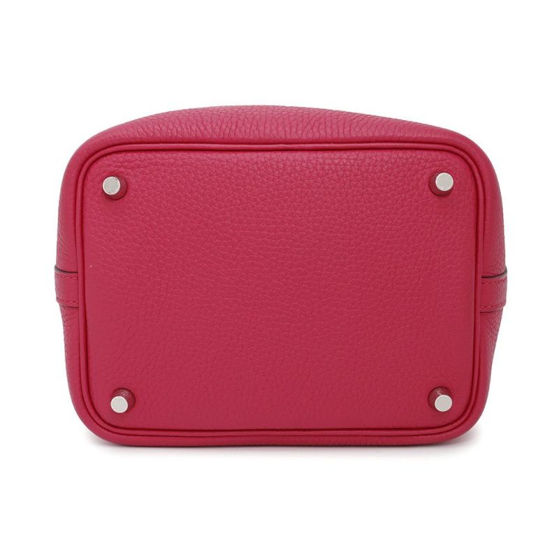 エルメス ハンドバッグ ピコタンロックPM エクラ フランボワーズ/ルージュセリエ/シルバー金具 トリヨンクレマンス/スイフト Z刻印