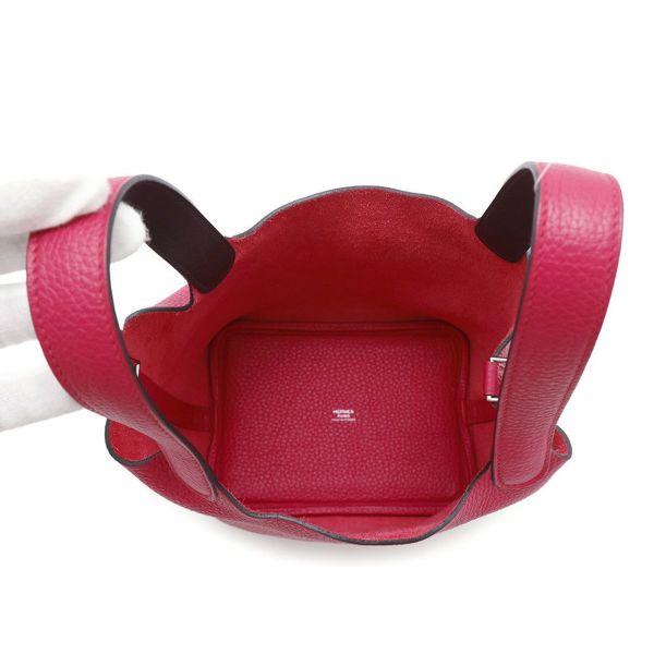 エルメス ハンドバッグ ピコタンロックPM エクラ フランボワーズ/ルージュセリエ/シルバー金具 トリヨンクレマンス/スイフト Z刻印