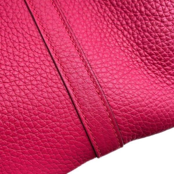 エルメス ハンドバッグ ピコタンロックPM エクラ フランボワーズ/ルージュセリエ/シルバー金具 トリヨンクレマンス/スイフト Z刻印