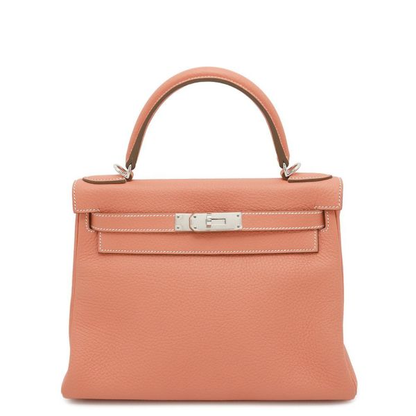 エルメス ハンドバッグ ケリー28 内縫い クレヴェット/シルバー金具 トリヨンクレマンス □Q刻印 HERMES Kelly 2wayバッグ