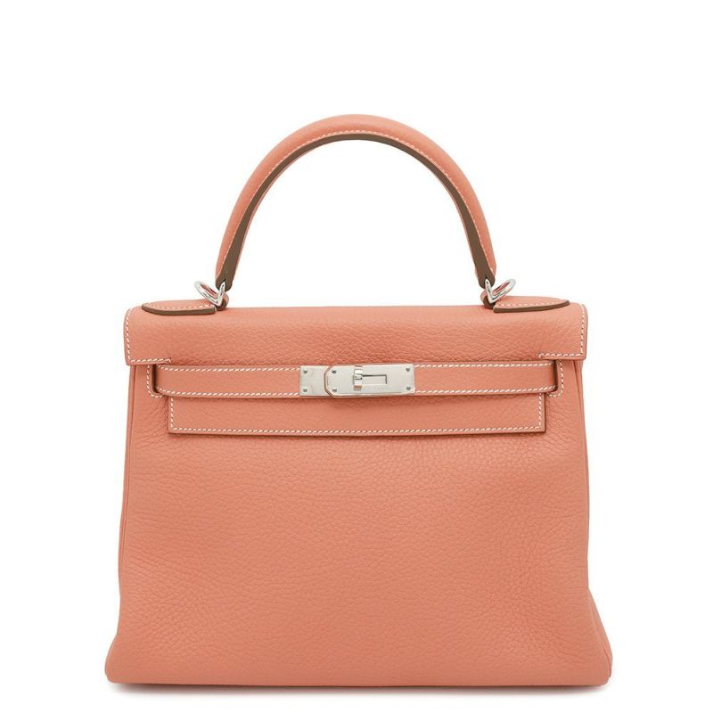 エルメス ハンドバッグ ケリー28 内縫い クレヴェット/シルバー金具 トリヨンクレマンス □Q刻印 HERMES Kelly 2wayバッグ