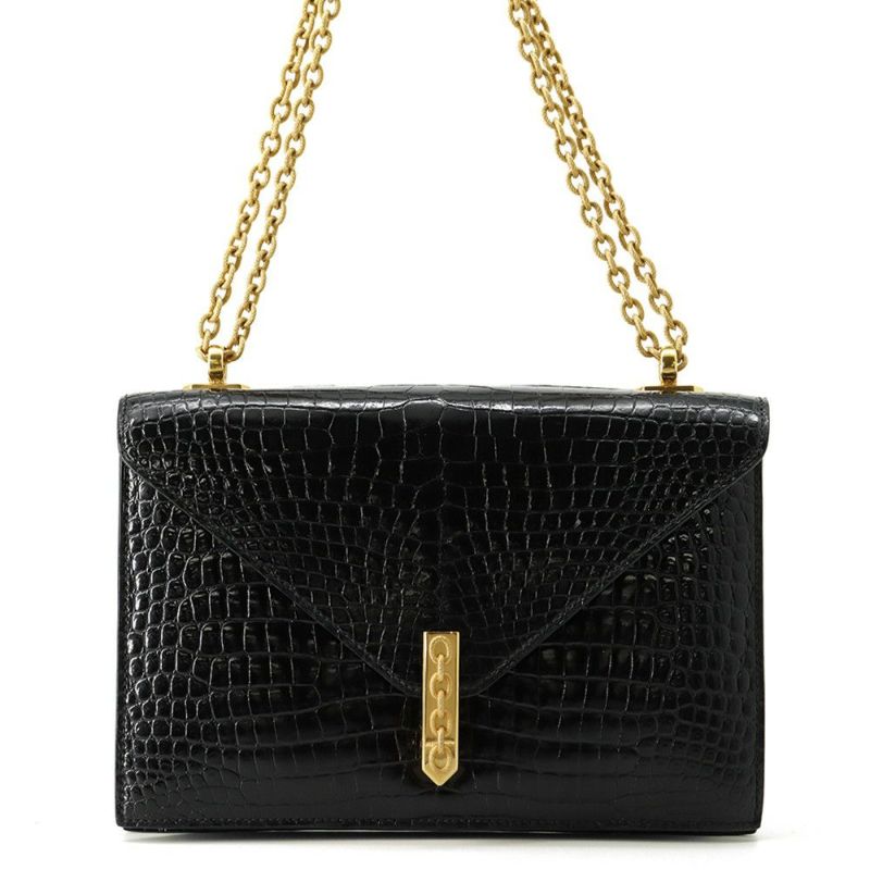 エルメス チェーンショルダーバッグ アルカザール ブラック/ゴールド金具 ポロサスシャイン 黒