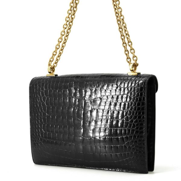 エルメス チェーンショルダーバッグ アルカザール ブラック/ゴールド金具 ポロサスシャイン 黒