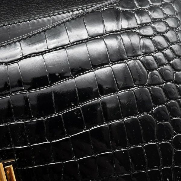 エルメス チェーンショルダーバッグ アルカザール ブラック/ゴールド金具 ポロサスシャイン 黒