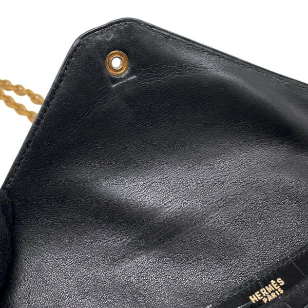 エルメス チェーンショルダーバッグ アルカザール ブラック/ゴールド金具 ポロサスシャイン 黒