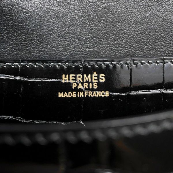 エルメス チェーンショルダーバッグ アルカザール ブラック/ゴールド金具 ポロサスシャイン 黒