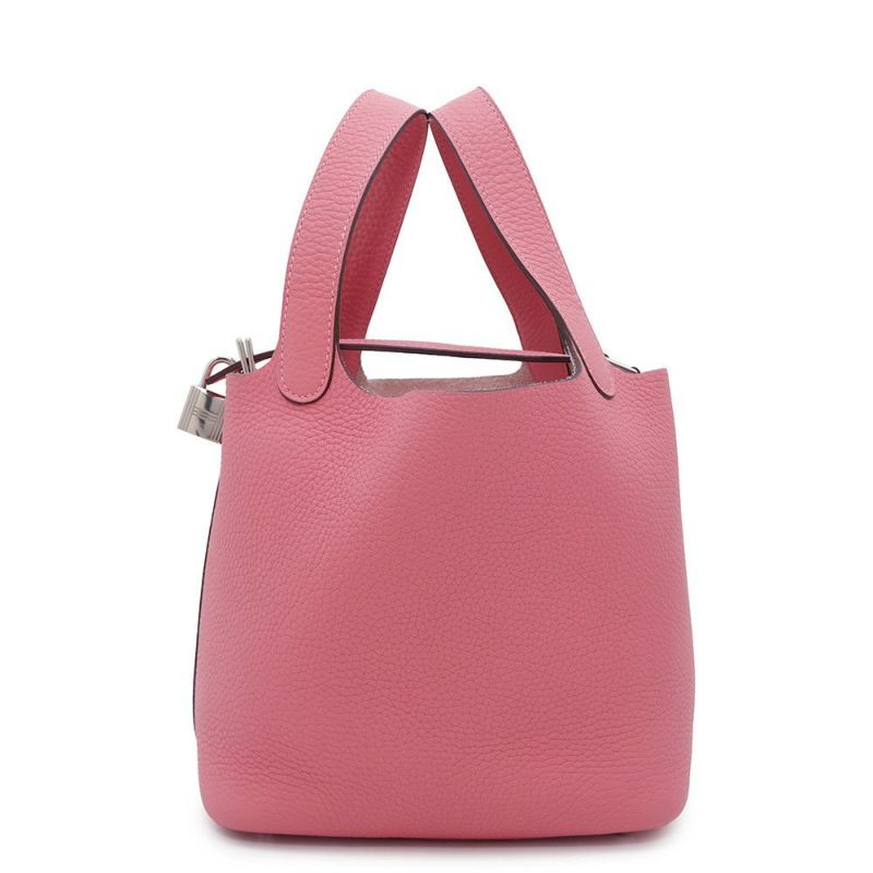 エルメス ハンドバッグ ピコタンロックPM ローズアザレ/シルバー金具 トリヨンクレマンス A刻印 HERMES トートバッグ