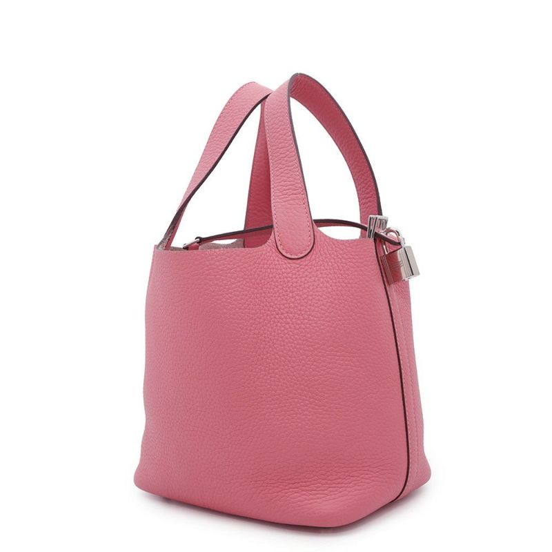 エルメス ハンドバッグ ピコタンロックPM ローズアザレ/シルバー金具 トリヨンクレマンス A刻印 HERMES トートバッグ