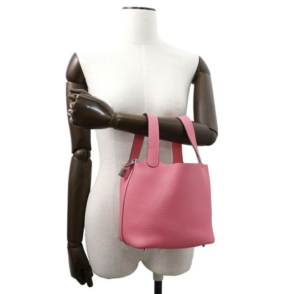 エルメス ハンドバッグ ピコタンロックPM ローズアザレ/シルバー金具 トリヨンクレマンス A刻印 HERMES トートバッグ