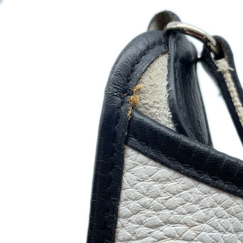エルメス ショルダーバッグ ヴェスパPM ブラック/ホワイト/シルバー金具 トリヨンクレマンス □C刻印