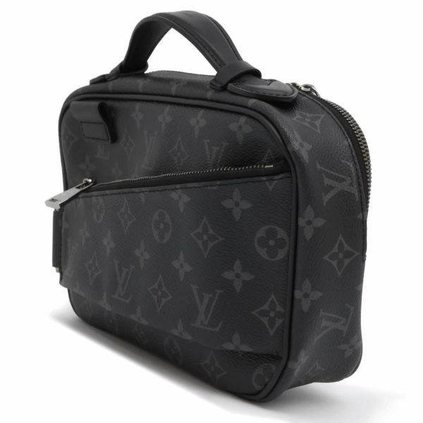 ルイヴィトン ボディバッグ モノグラム・エクリプス バムバッグ M42906 LOUIS VUITTON クラッチ ウエストポーチ 黒 ブラック