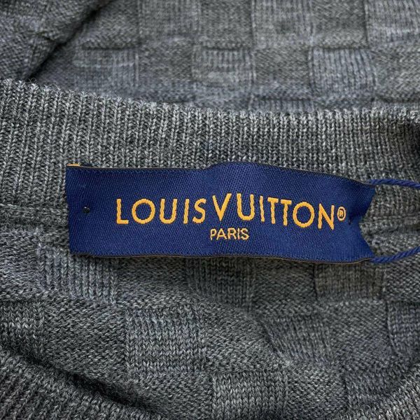 ルイヴィトン ニット ダミエ ウール クルーネック  メンズサイズS LOUIS VUITTON 長袖 セーター