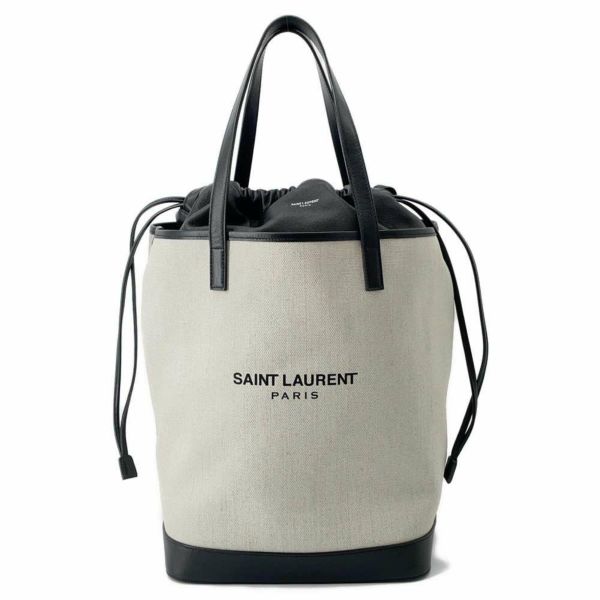 サンローランパリ トートバッグ テディ 巾着 PVC 551595 SAINT LAURENT PARIS 黒