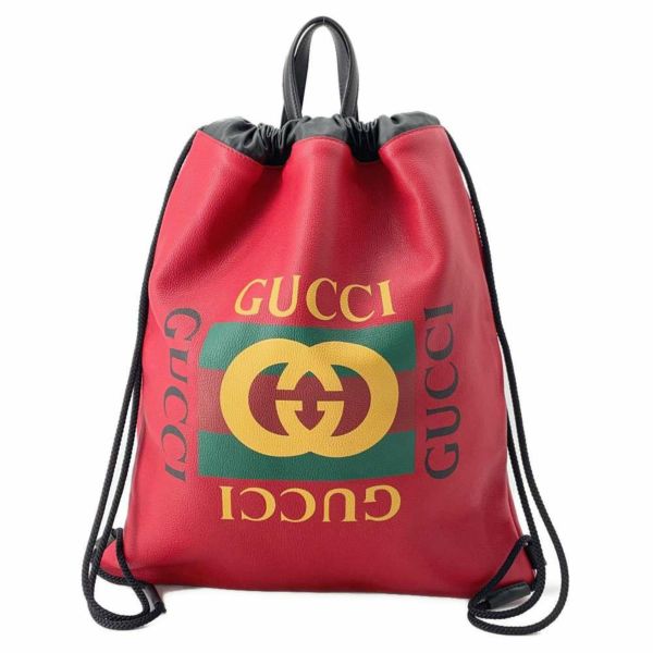 グッチ リュック ドローストリング ロゴ レザー 516639 GUCCI バッグ バックパック