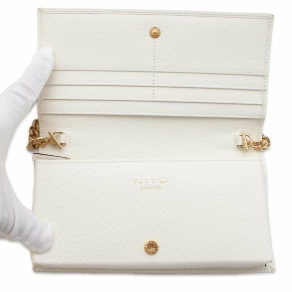 グッチ チェーンウォレット アディダス コラボ インターロッキングG トレフォイル プリント 621892 GUCCI 白 |  中古・新品ブランド販売ギャラリーレア公式通販