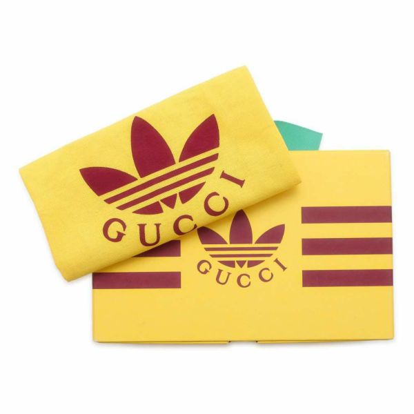 グッチ チェーンウォレット アディダス コラボ インターロッキングG トレフォイル プリント 621892 GUCCI 白