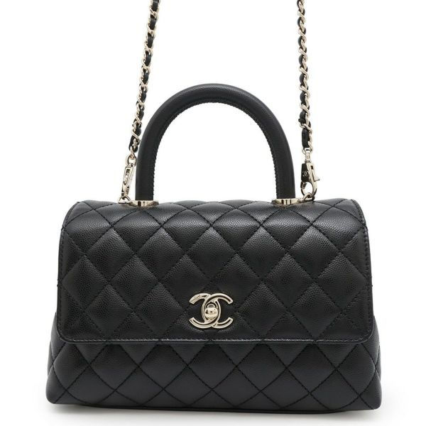 シャネル ハンドバッグ マトラッセ ココマーク ココハンドル XS キャビアスキン A92990 CHANEL 2wayショルダーバッグ 黒