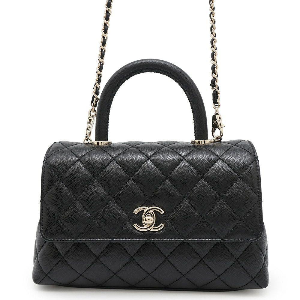 シャネル ハンドバッグ マトラッセ ココマーク ココハンドル XS キャビアスキン A92990 CHANEL 2wayショルダーバッグ 黒