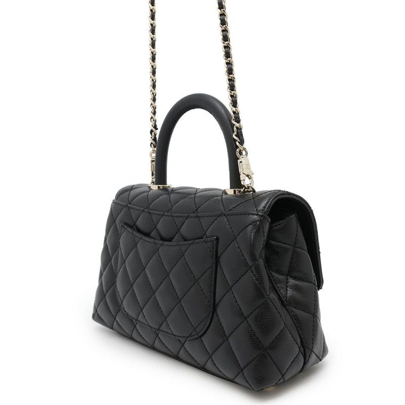 シャネル ハンドバッグ マトラッセ ココマーク ココハンドル XS キャビアスキン A92990 CHANEL 2wayショルダーバッグ 黒