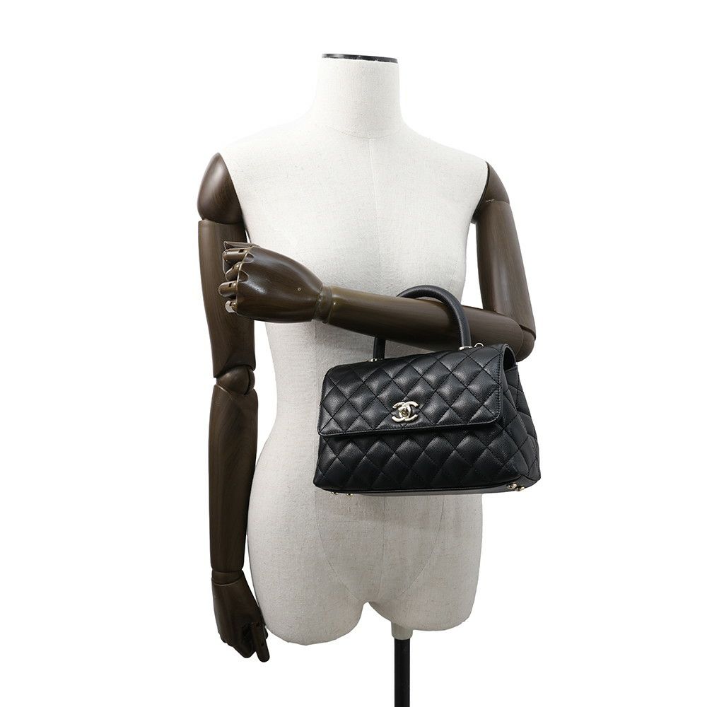 シャネル ハンドバッグ マトラッセ ココマーク ココハンドル XS キャビアスキン A92990 CHANEL 2wayショルダーバッグ 黒