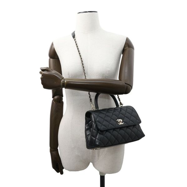 シャネル ハンドバッグ マトラッセ ココマーク ココハンドル XS キャビアスキン A92990 CHANEL 2wayショルダーバッグ 黒