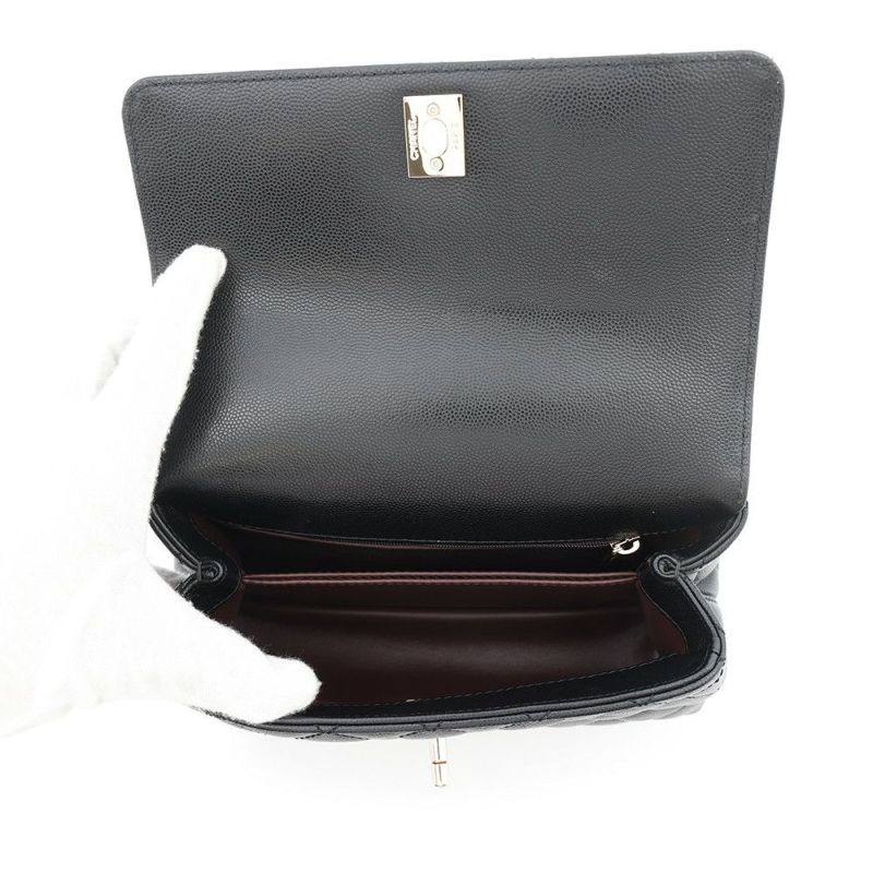 シャネル ハンドバッグ マトラッセ ココマーク ココハンドル XS キャビアスキン A92990 CHANEL 2wayショルダーバッグ 黒