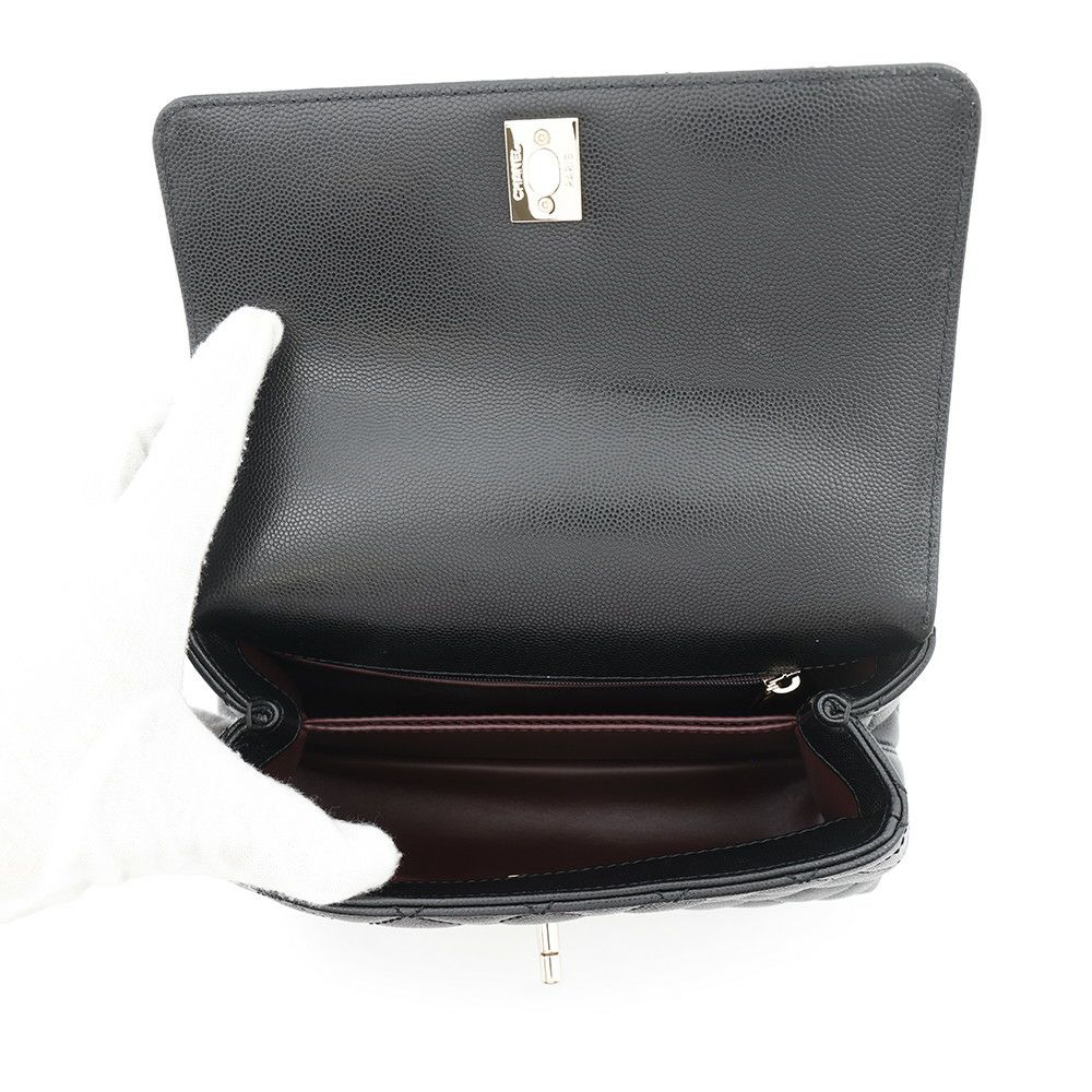 シャネル ハンドバッグ マトラッセ ココマーク ココハンドル XS キャビアスキン A92990 CHANEL 2wayショルダーバッグ 黒