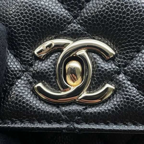 シャネル ハンドバッグ マトラッセ ココマーク ココハンドル XS キャビアスキン A92990 CHANEL 2wayショルダーバッグ 黒
